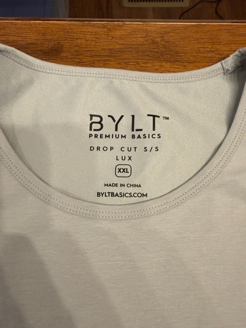 BYLT Men’s Crew Neck T-Shirt in Light Gray drop cut S/S XXL - Picture 3 of 5